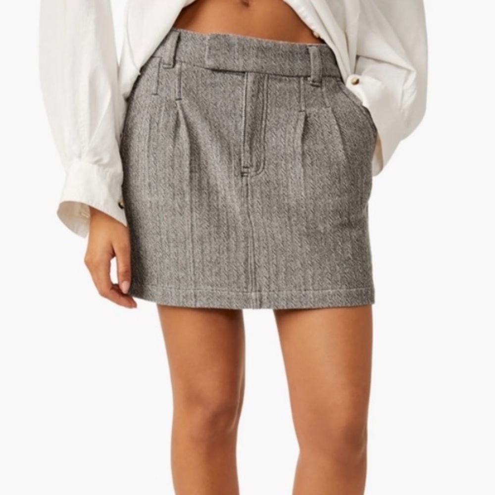 Free People Pop Preppy Herringbone Miniskirt sz 8